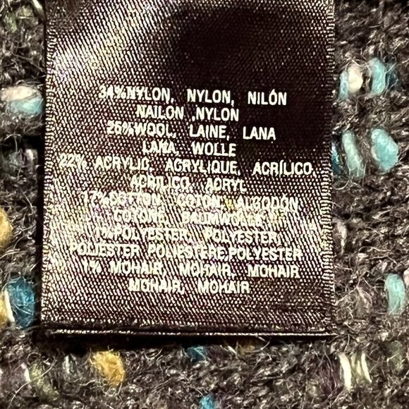 Anthropologie Moth Keavey Jacquard Wool Mohair Chunky Green Cardigan - Picture 11 of 12